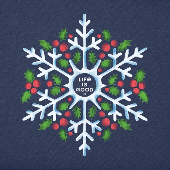 NWT Life is Good Crusher Snowflake Berries Tee - Picture 6 of 7
